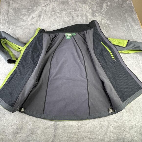 LL Bean Jacket Womens Medium Green Gray Softshell Full Zip Pit Zips Pockets - Picture 9 of 14